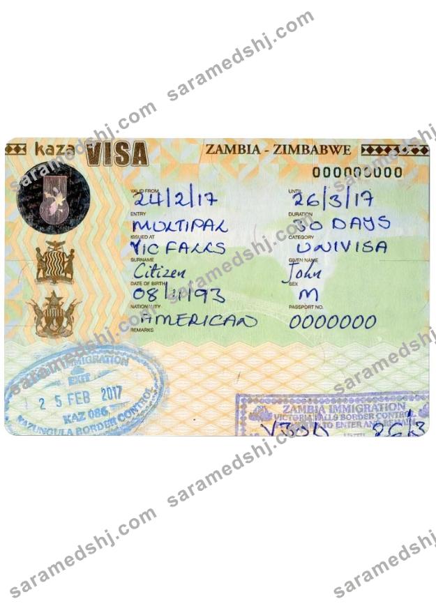 ZAMBIA-ZIMBABWE travel visa